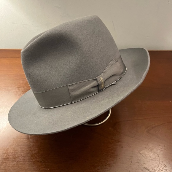 Borsalino Other - Vintage Borsalino Gray Fedora Hat